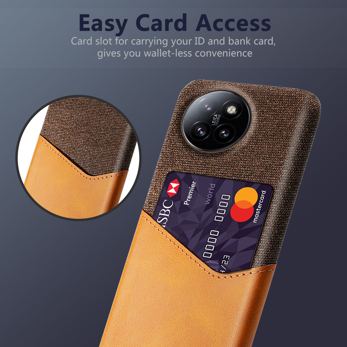 For Xiaomi Civi 4 Pro 5G Case Leathe+PC Cloth Texture Phone Cover with Card Slot For Xiaomi Civi 4 Pro 5G Case Leathe+PC Cloth Texture Phone Cover with Card Slot